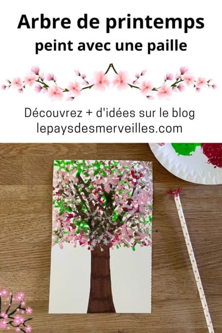 Arbre de printemps peint avec une paille