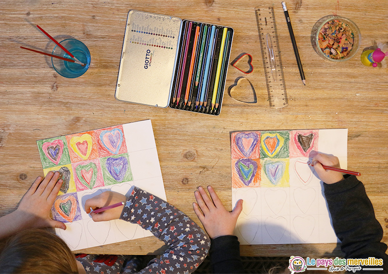 Activité dessin de coeurs pour la Saint-Valentin