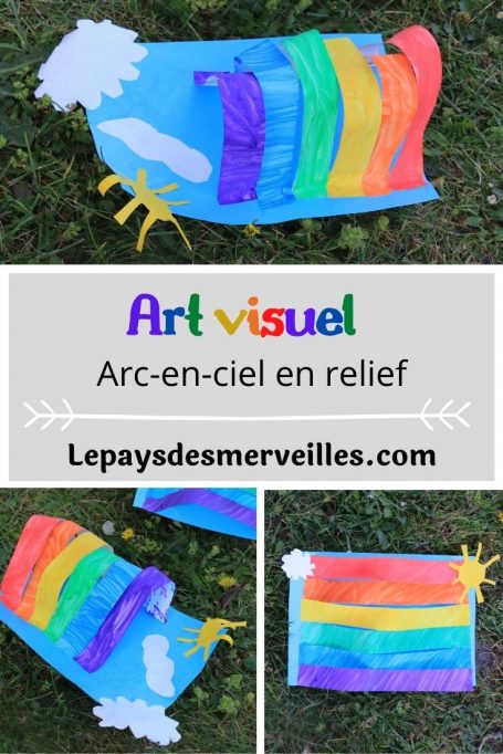 Arc-en-ciel en relief (art visuel pour les enfants)