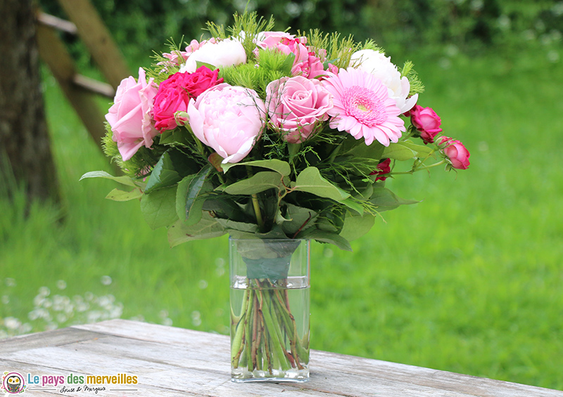 Bouquet de fleurs rose