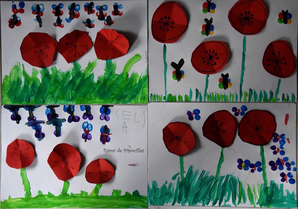 coquelicots en papier 