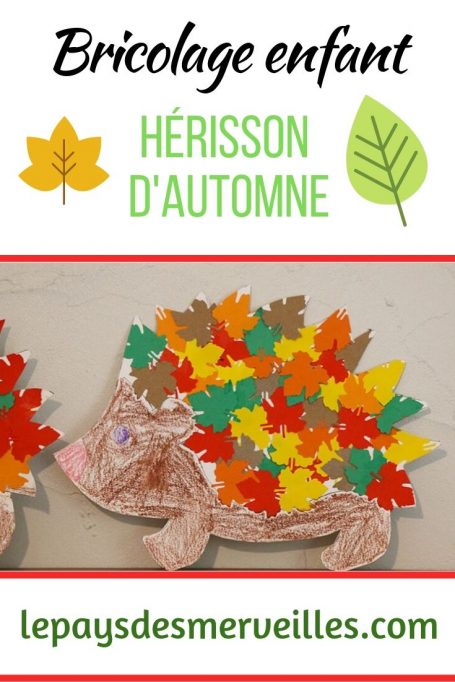 Bricolage enfant hérisson d'automne