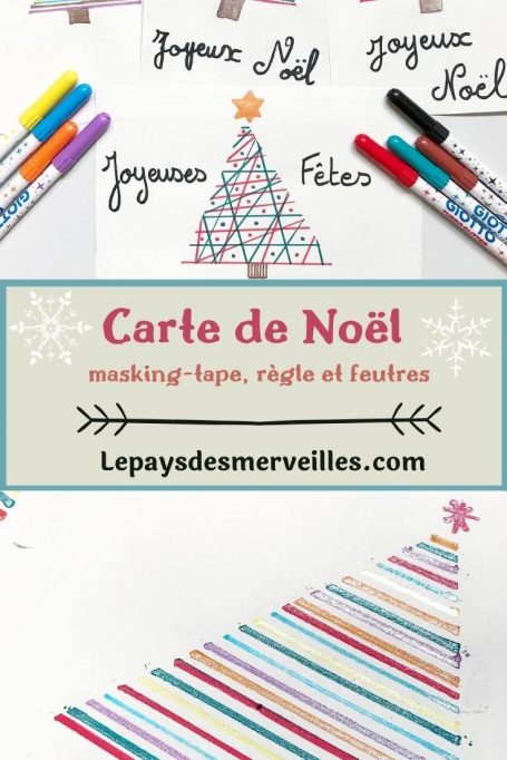 Carte de Noël facile avec du masking tape 