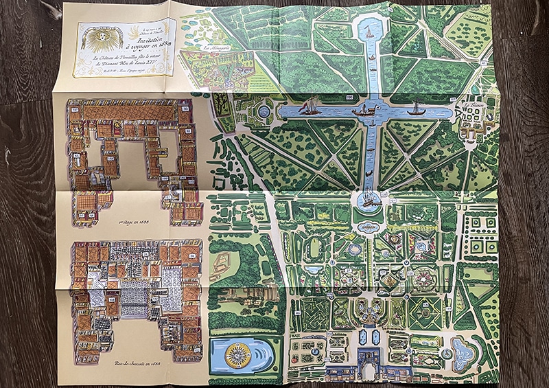 Carte des jardins et du château de Versailles