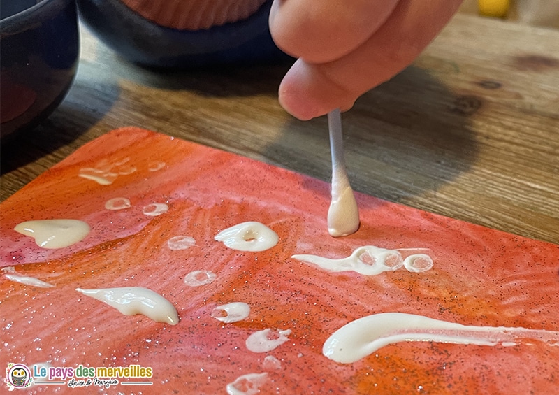 peinture automne coton-tige sur champignon