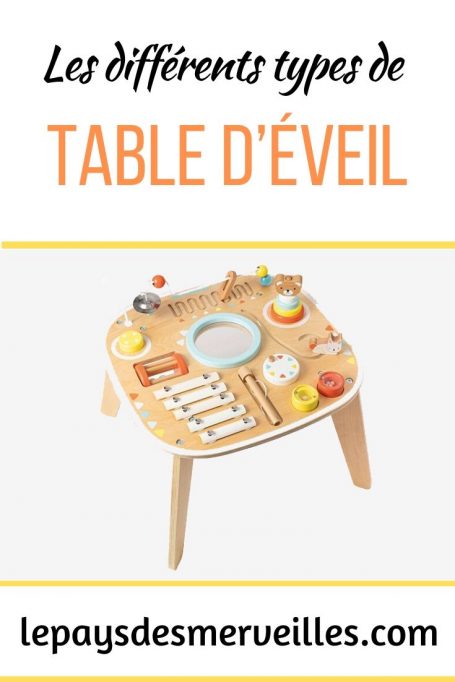 Les différents types de table d’éveil