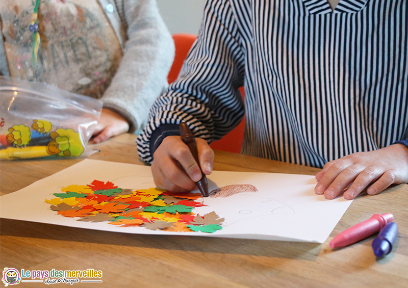 bricolage enfant hérisson d'automne