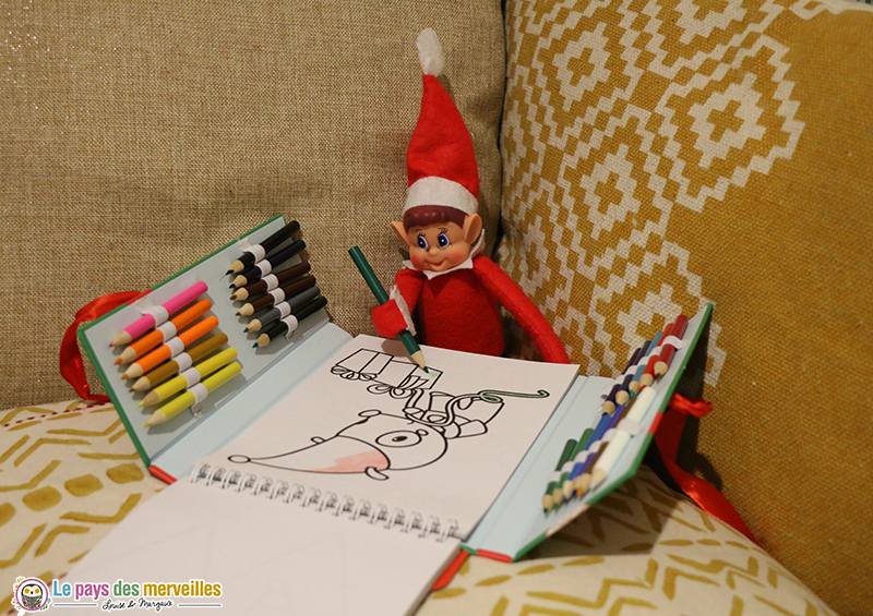 Coloriage lutin de Noël