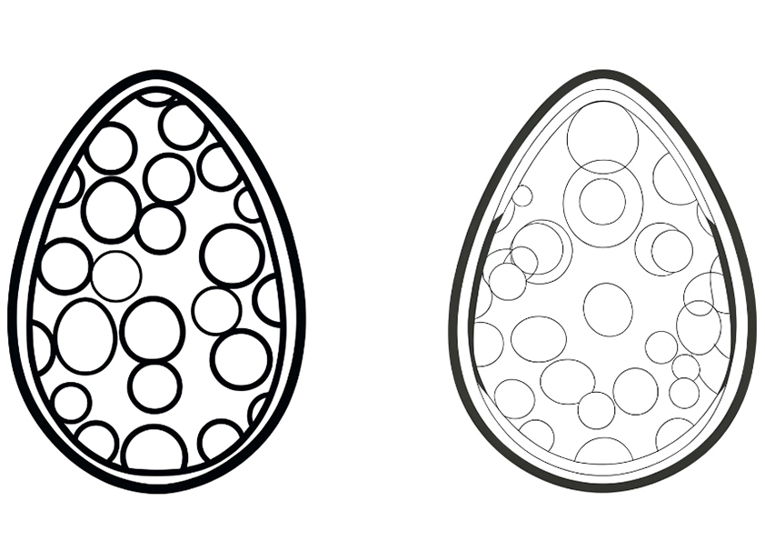 Coloriage œufs à décorer intérieur cercles
