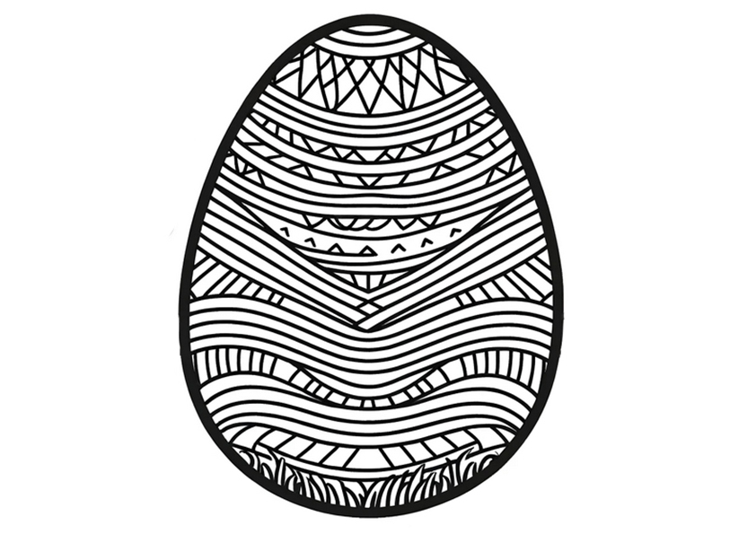 Coloriage œuf graphisme traits