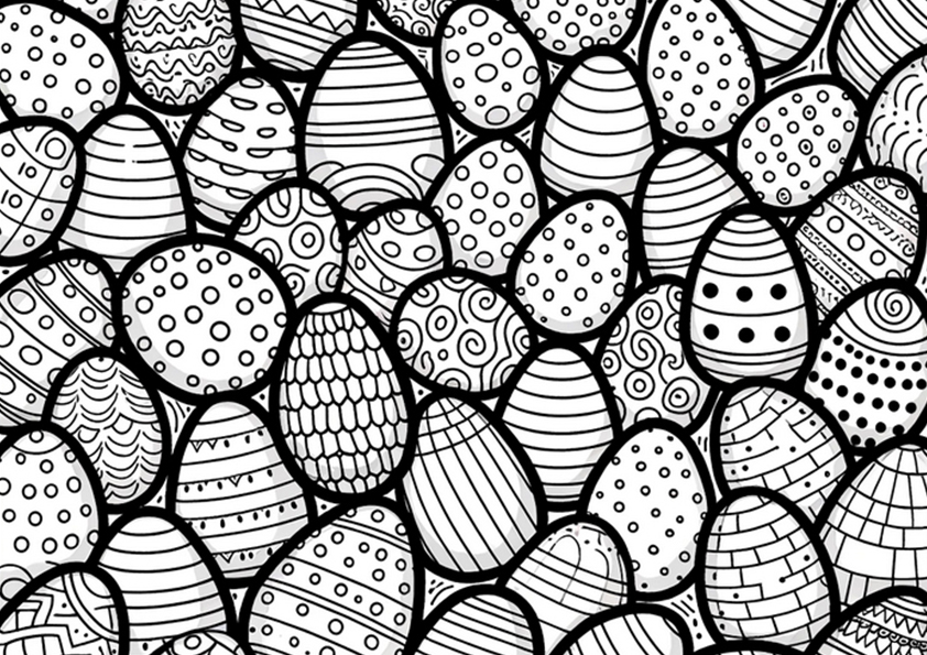 Coloriage méli-mélo œufs de Pâques