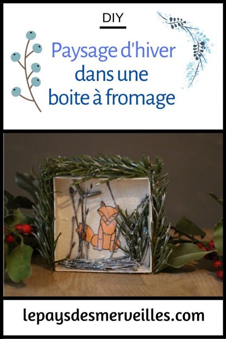 déco paysage d'hiver dans une boite à fromage