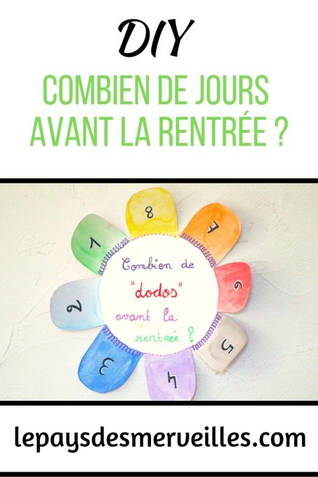 Diy pour compter les jours avant la rentrée