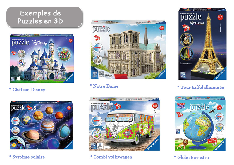 Exemples de puzzles en 3D