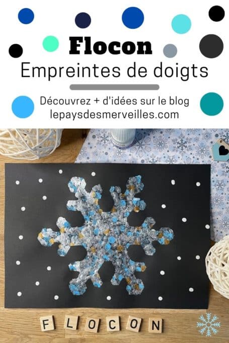 Flocon peint avec les empreintes de doigts