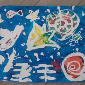 Fresque fonds marins au drawing gum