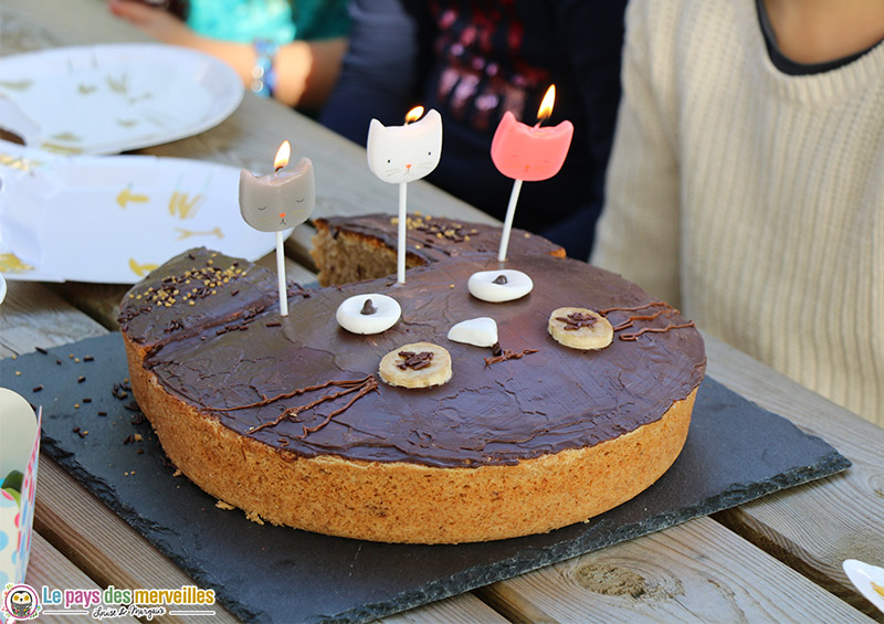 Gâteau d'anniversaire tête de chat