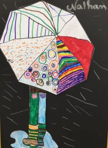 parapluie graphisme au feutre