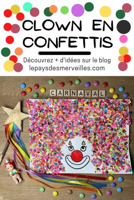 clown en collage de confettis, une activité pour le carnaval