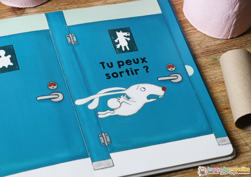 Livre enfant avec un lapin qui a envie d'aller aux toilettes