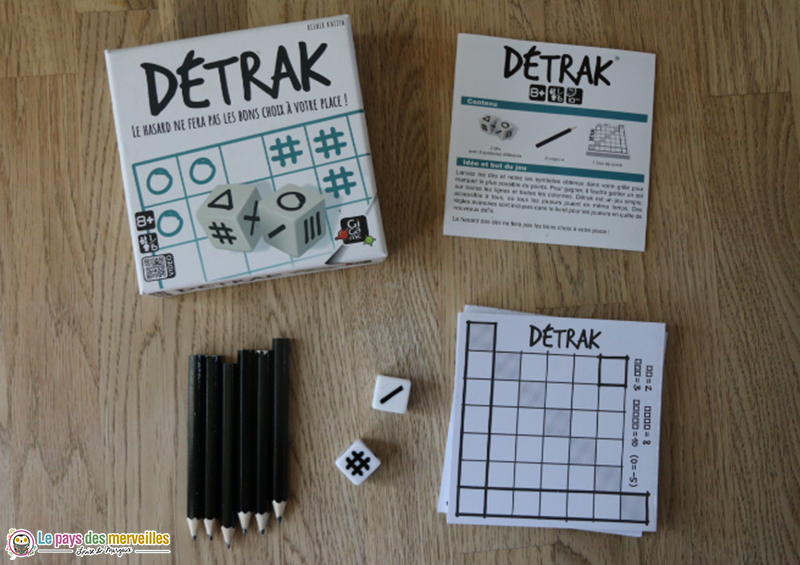 Contenu de la boite de jeu Détrak de Gigamic