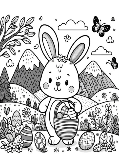 Coloriage Pâques cute