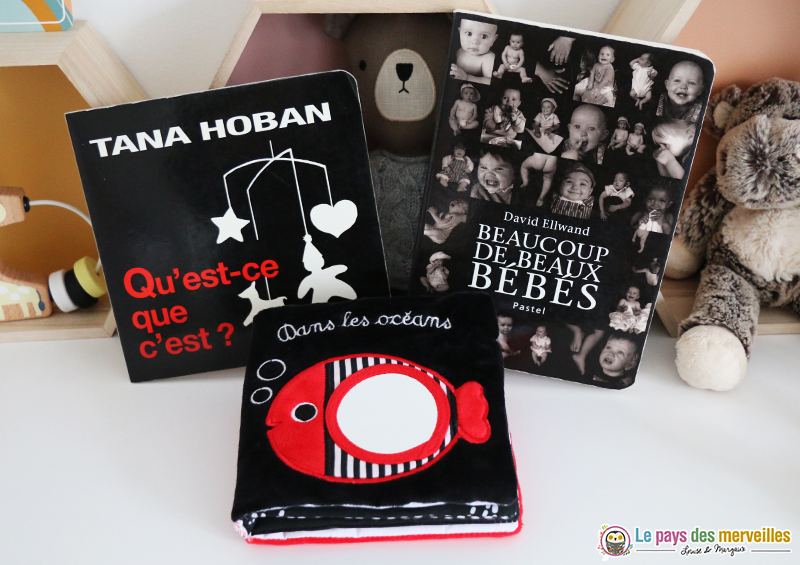 Livres pour bébé avec des images en noir et blanc