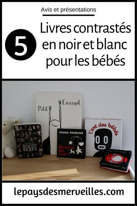 Livres contrastés avec des images en noir et blanc pour les bébés