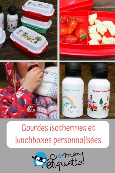 Gourdes isothermes et lunchboxes personnalisées C-monetiquette