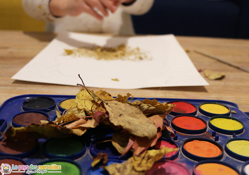 Feuilles d'automne et palette de peinture