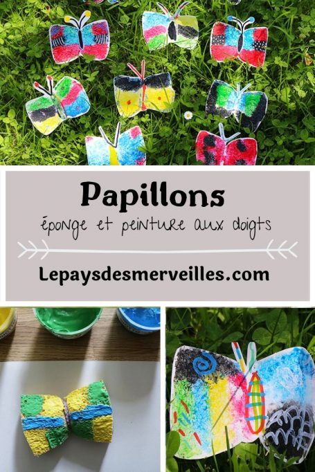 Bricolage papillons peints avec une éponge 