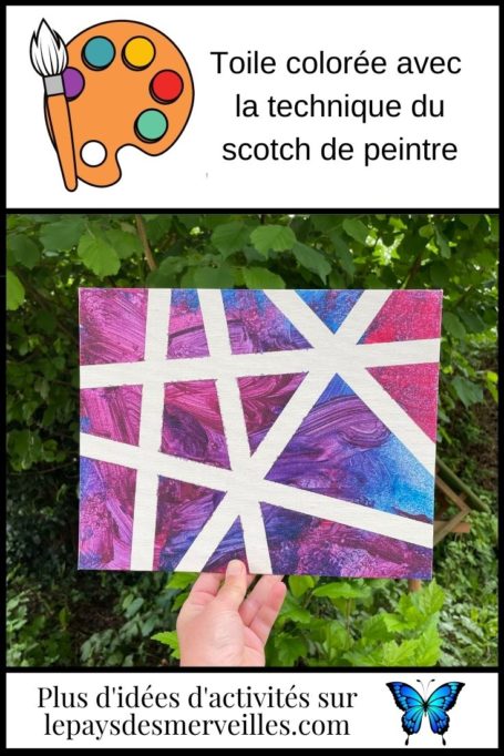 Toile colorée avec la technique du scotch de peintre