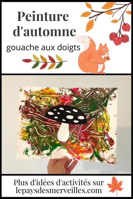 Peinture d'automne avec de la gouache aux doigts