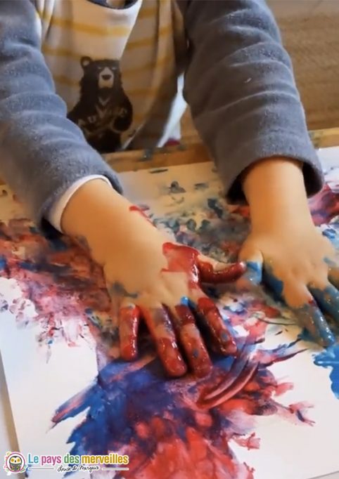 Activité peinture à la gouache bébé