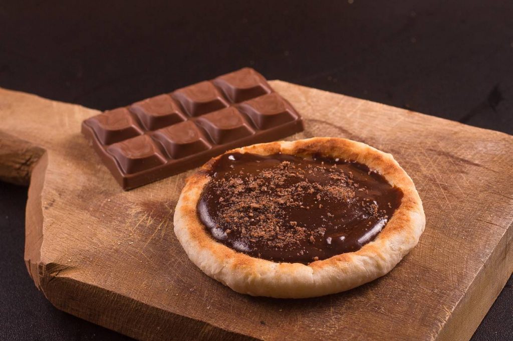 pizza sucrée au chocolat