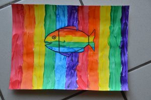 Poisson arc-en-ciel à la peinture 