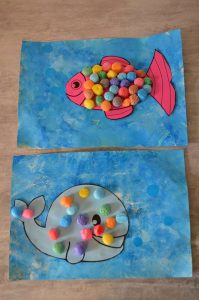 Poissons en collage de Playmaïs