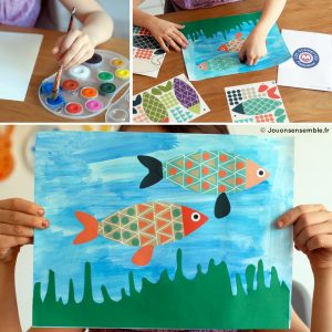 Poissons avec des gommettes 