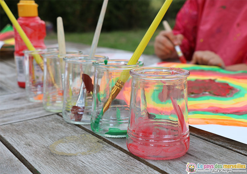 Pot en verre recup' pour les pinceaux