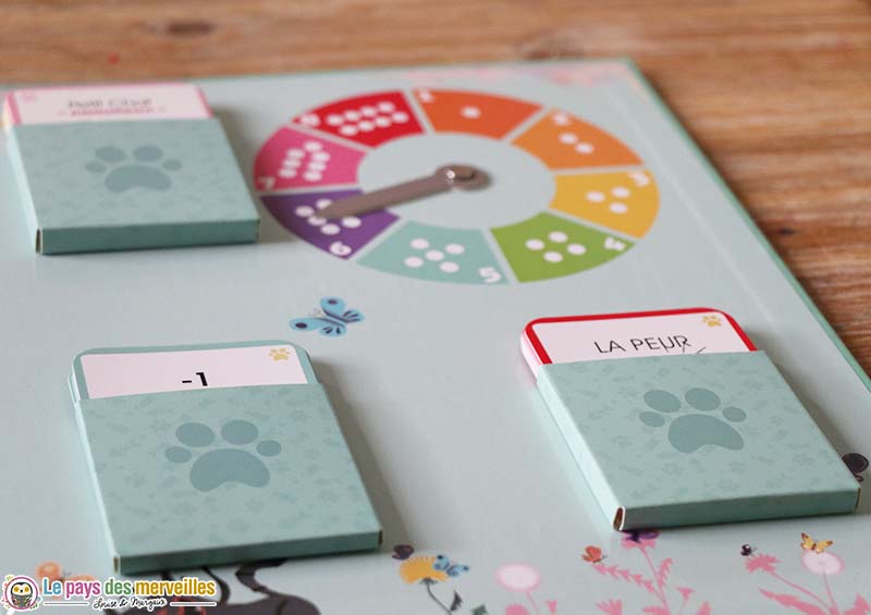 rangement des cartes du jeu des émotions de Petit Chat