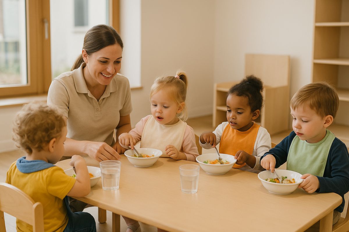 Repas enfant en crèche