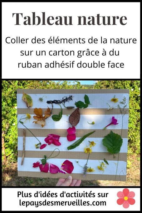 tableau nature avec du ruban adhésif double face 