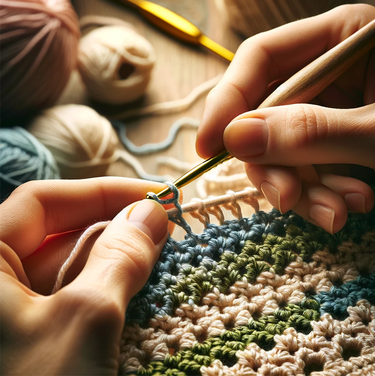 activité créative manuelle loisir crocheter fil laine