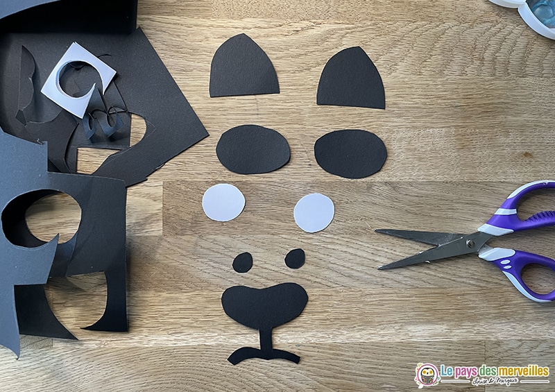 Découpage visage ours polaire
